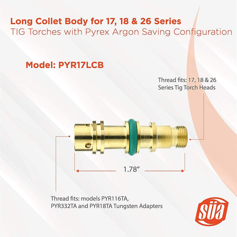 PYR17LCB long collet-body dimensions