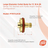 PYR17LDCB large-diameter collet-body dimensions