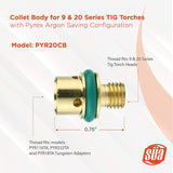 PYR20CB collet-body dimensions and fitment