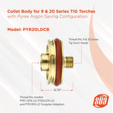 PYR20LDCB large-diameter collet body for 9 and 20 TIG torches