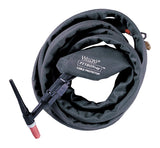 Weldas PYTHONrap cover fitted around a coiled TIG torch cable