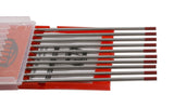 Red-tip thoriated tungsten electrodes beside an open case