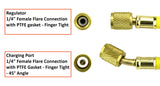 Refrigeration hose straight and 45-degree flare fittings
