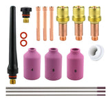 Regular gas-lens TIG kit with cups 4, 5 and 6 and purple-tip tungsten