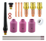 Regular gas-lens TIG kit with cups 5, 6 and 8 and purple-tip tungsten