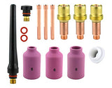 Regular gas-lens TIG kit with cups 5, 6 and 8, collets and back caps