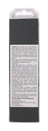 Reverse warning label on gray-tip tungsten packaging
