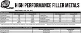 RG-45 filler-metal chemistry and mechanical-properties table