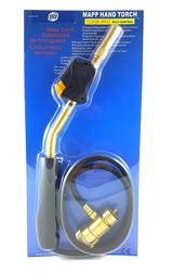 Hose-connected hand torch in retail packaging