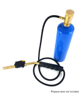 Hose-connected hand torch shown with optional propane cylinder