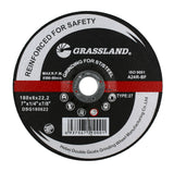 Seven-inch grinding wheel with stainless-steel label