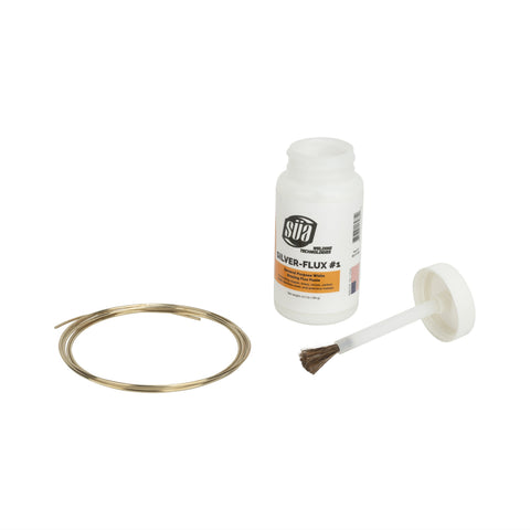 Silver-brazing wire coil with flux jar and brush cap