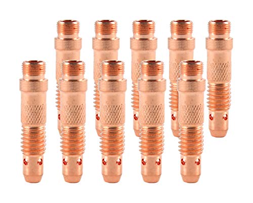 Standard 17/18/26 TIG collet bodies arranged in two rows