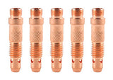 Standard 17/18/26 TIG collet bodies arranged in two rows