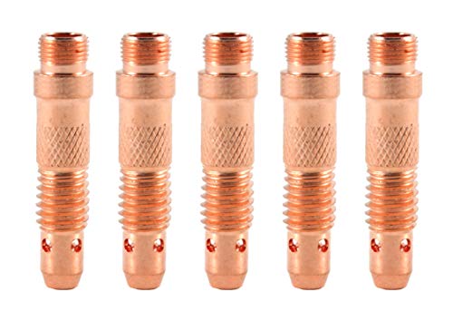 Standard 17/18/26 TIG collet bodies arranged in two rows
