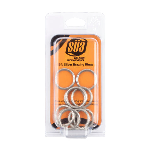 SÜA 15% silver brazing rings in retail case