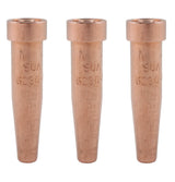 Three copper 6290 cutting tips