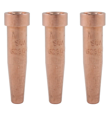 Three copper 6290 cutting tips