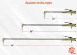 Comparison of 21, 36 and 48 inch straight cutting torches