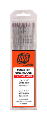 SÜA assorted-diameter red-tip tungsten electrode pack