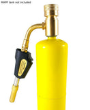 Swivel torch pointing downward on optional fuel cylinder