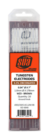 SÜA brown-tip 0.3% zirconiated tungsten electrode pack