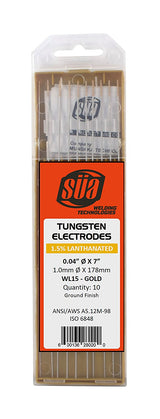 SÜA gold-tip lanthanated tungsten retail package