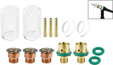 SÜA short quartz cup TIG conversion kit for 9 and 20 series torches, components laid out