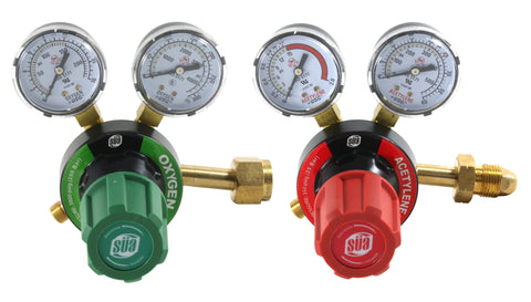 SÜA V350 oxygen and acetylene regulator pair