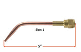 Size 1 W-1 welding tip length diagram