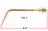Size 4 W-series welding tip length diagram
