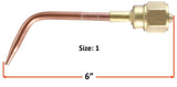 Size 1 W-series welding tip length diagram