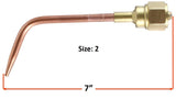 Size 2 W-series welding tip length diagram