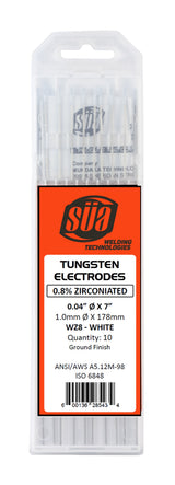 SÜA white-tip zirconiated tungsten retail package