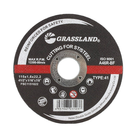 GRASSLAND type 41 stainless cut-off wheel, 4.5 x 1/16 x 7/8 inch