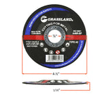 GRASSLAND 4.5-inch type 42 cutting wheel dimensions and side profile