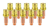 Ten brass and copper WP-17/18/26 gas-lens collet bodies