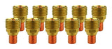 Ten brass and copper WP-9/20 gas-lens collet bodies