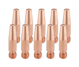 Ten copper 11T tapered MIG contact tips