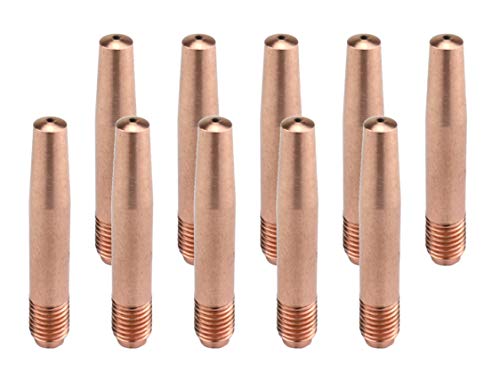 Ten copper 14T tapered MIG contact tips