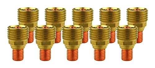 Ten regular gas-lens collet bodies for WP-9/20 TIG torches