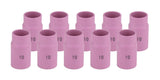 Ten size 10 regular pink TIG gas-lens cups