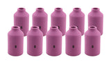 Ten size 5 regular pink TIG gas-lens cups