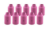 Ten size 7 regular pink TIG gas-lens cups