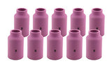 Ten size 8 regular pink TIG gas-lens cups