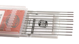 Thin purple-tip tungsten electrodes beside case