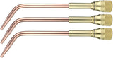 Three 23A90 copper welding tips with brass mixers