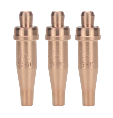 Three 3-101 acetylene cutting tips