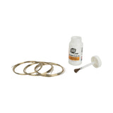 Three silver-brazing wire coils with flux jar
