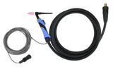 TIG torch assembly with finger control and 6-pin signal cable